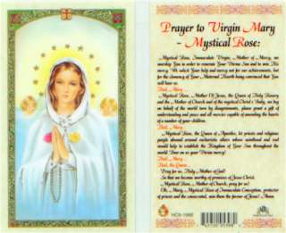   Virgin Mary Mystical Rose Mercy Holy Card HC196 Catholic Prayer Cards
