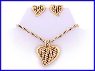 Western Decor Gold Basketweave Heart Jewelry Set  