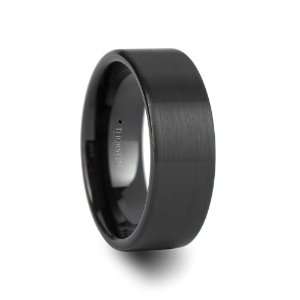  Cut Black Tungsten Ring with Brushed Finish   8mm   FREE Engraving 