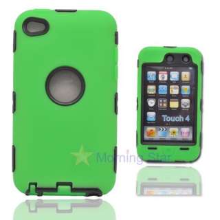 Rugged Silicone Hard Plastic Case for iPod Touch 4 GREN  