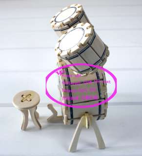 3D Wooden Puzzle musical instruments Jazz Drum modelkit  