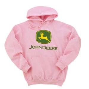 Womans John Deere Pink Hooded Sweatshirt/Hoodie  