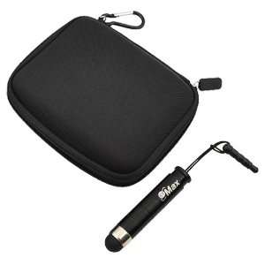  Carrying Case + Black Mini Stylus with 3.5mm Adapter Plug for Garmin 