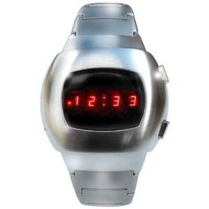  Space LED Watch   Iconic Silver Retro 70s Style Digital Watch 