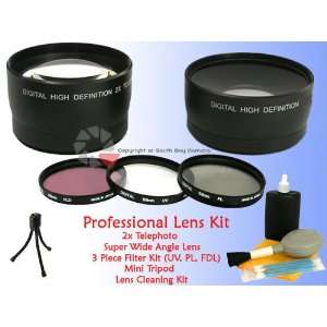   & Wide Angle Lens + 3pc Filter Kit for Canon GL1 GL2