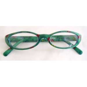  Zoom (D164) Green Frame With Chili Pepper Pattern Reading Glasses 