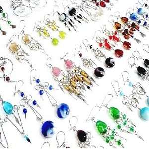   Glass Crystal Alpaca Silver Dangle Earrings ~ YOU CHOOSE COLOR (Green