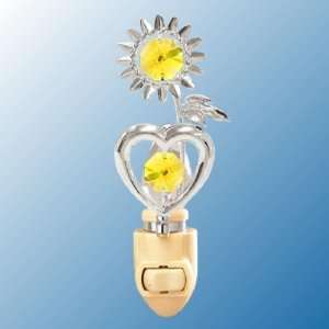  Sunflower/Heart Chrome/Crystal Night Light