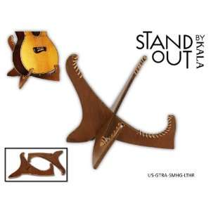  STAND OUT SOLID MAHOGANY GUITAR STAND LEATHER TRIM 