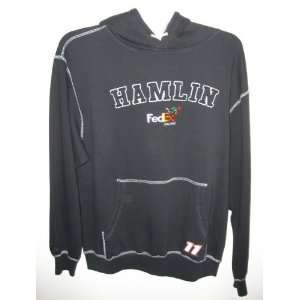  Denny Hamlin Black Pullover Fleece Hoodie, Large 