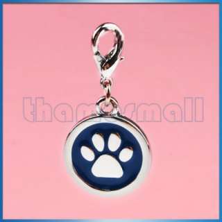 Pet Tag Dog Cat Collar Charm Dog Paw Print Blue  