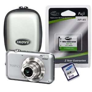   Inov8 Silver Hard Camera Case, Spare Inov8 NP 45 Battery & Samsung 2GB