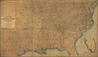 1862 Civil War map of United States, railroads  
