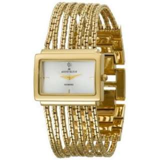 Anne Klein Womens 107208SVGB Diamond Accented Gold Tone Bracelet 