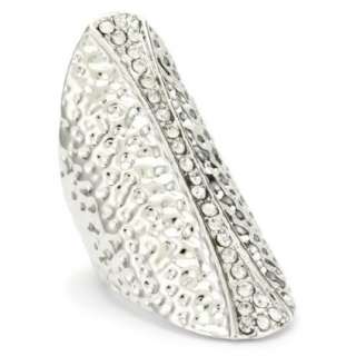 Beyond Rings Enchanted Silver with Pave Crystals Long Finger Ring 