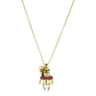 Disney Couture Winnie the Pooh Gold Plated Movable Pendant With Ruby 