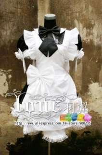 Name A023 Lolita Maid Cosplay Costume Dress Black/White Holloween