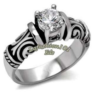   Style Womens Stainless Steel Wedding/Engagement Ring SZ 5 10  