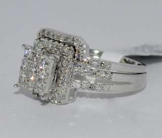 eatiful wedding set with Square shaped center top wiht illusion set 