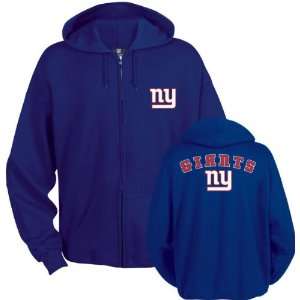  New York Giants Blue Touchback II Full Zip Hooded 