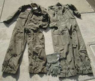   NAVY AIR FORCE FLYER COVERALLS US MILITARY FLYERS NOMEX GLOVES SUMMER