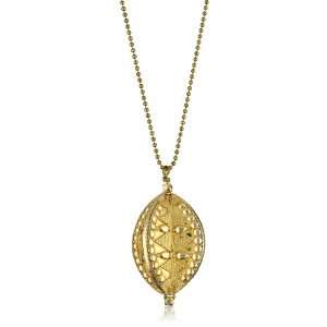 Vanessa Mooney Dahlia Gold Oval Necklace
