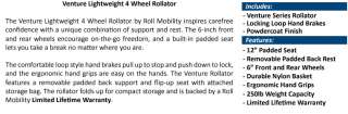 Roll Mobility Venture Lightweight 4 Wheel Rollator Walker Red   Free 