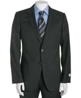 Armani Collezioni charcoal wool 2 button Metropolitan suit with flat 