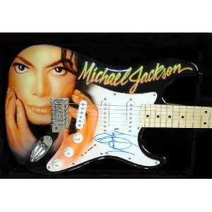  MICHAEL JACKSON Autograph AIRBRUSH Signed Guitar PSA/DNA 