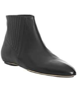 Calvin Klein Collection black leather Ryann flat booties  BLUEFLY 