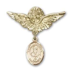  with St. Alexander Sauli Charm and Angel w/Wings Badge Pin Jewelry