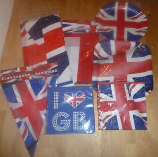 Great britain union jack plates tablecover napkins flag london 2012 