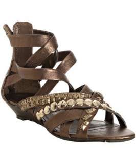 Lovely People bronze studded leather Iman gladiator sandals 