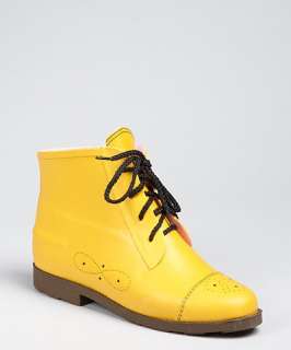 Jeffrey Campbell yellow rubber Rainy Day ankle rain boots