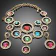 Ladies vogue color circle earrings necklace Jewelry set 18K GP 