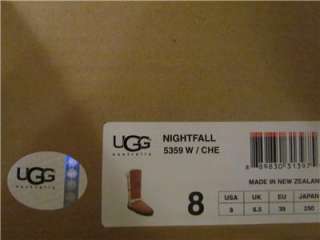 Ugg Nightfall CHESTNUT Boots Size 8/Euro 39/UK 6.5 # 5539  