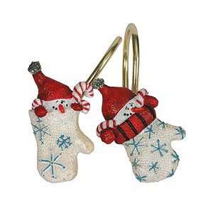  Warm Winter Wishes Christmas Shower Curtain Hooks