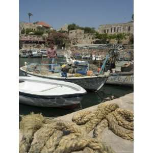 Boats in Old Port Harbour, Byblos, Lebanon, Middle East Photographic 