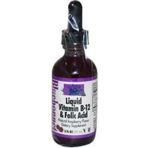   Flavor Liquid Vitamin B 12 & Folic Acid 2 Oz