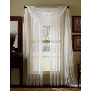  84 Long Sheer Curtain Panel   Ivory: Home & Kitchen