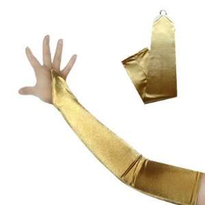  23 Long GOLD Fingerless Satin Opera Stretch Bridal Gloves 