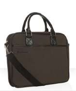style #312705702 dark brown canvas laptop messenger bag