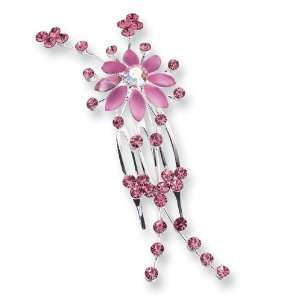  Pink Jeweled Hair Comb Jewelry