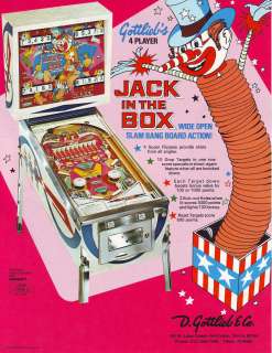   JACK IN THE BOX ORIGINAL NOS PINBALL MACHINE SALES FLYER BROCHURE 1973