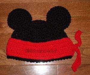 CUSTOM Crochet PIRATE MICKEY MOUSE EARS Boy Beanie Hat  