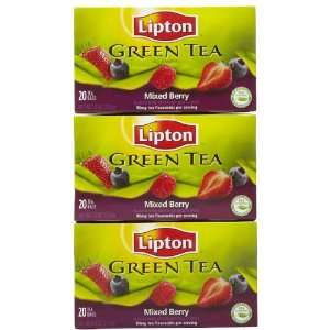 Lipton Green Tea Bags, Mixed Berry, 20 ct, 3 pk  Grocery 