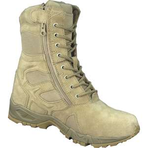 Tan   Mountaineer Sole Military Desert Deployment Boots w/Side Zipper 