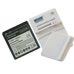  HTC EVO 3D Li Ion 1800mAh Battery Replacement with White Multi 