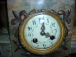 Antique French Large J. Garnier Bronze Marble Mantle Clock Gorgeous 