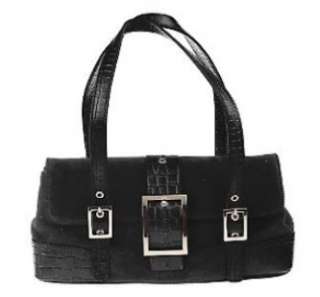 Maxx, New York Suede Bag w/Croco Embossed Leather Trim  